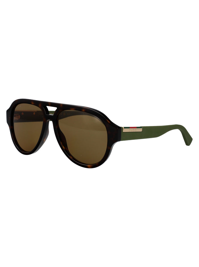 Gg2088s Havana-green-brown Acetate Sunglasses