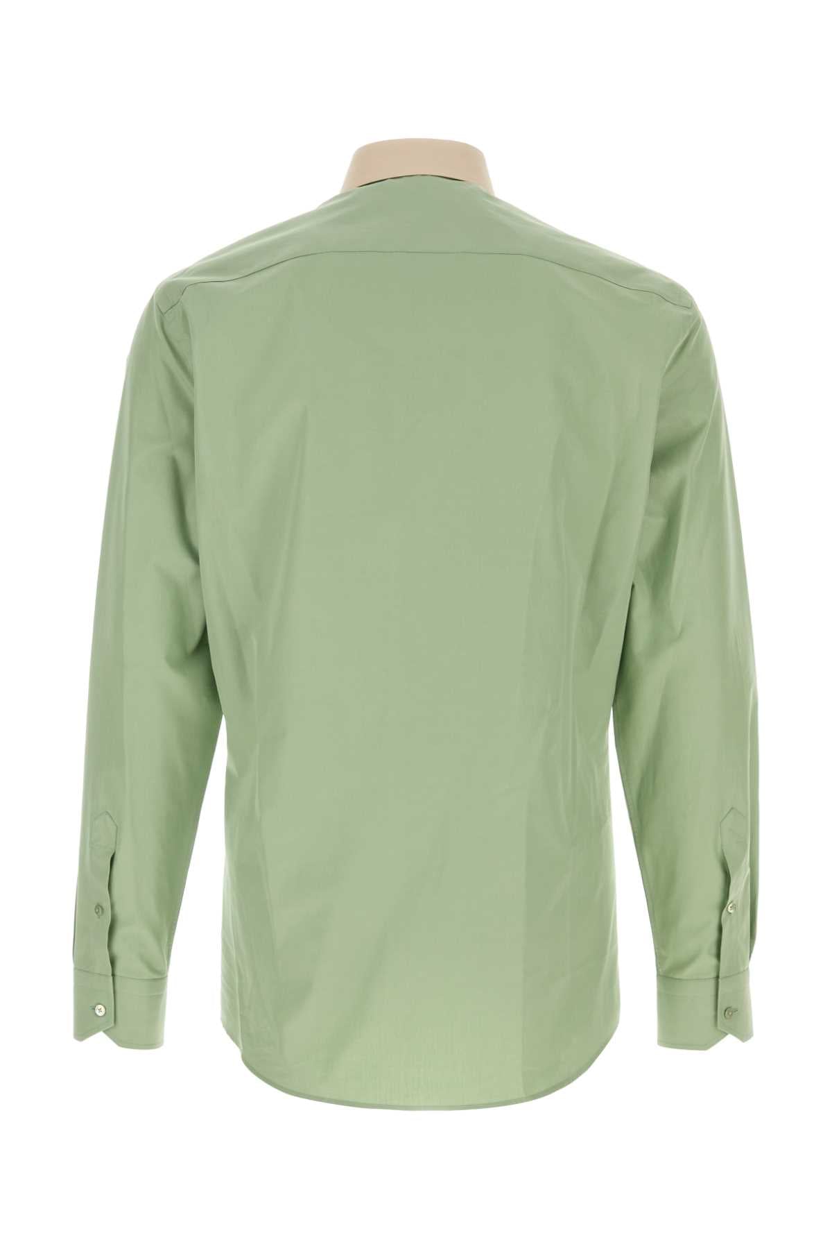 Pastel Green Poplin Shirt Scorpio Exterior: Cotton Camicie