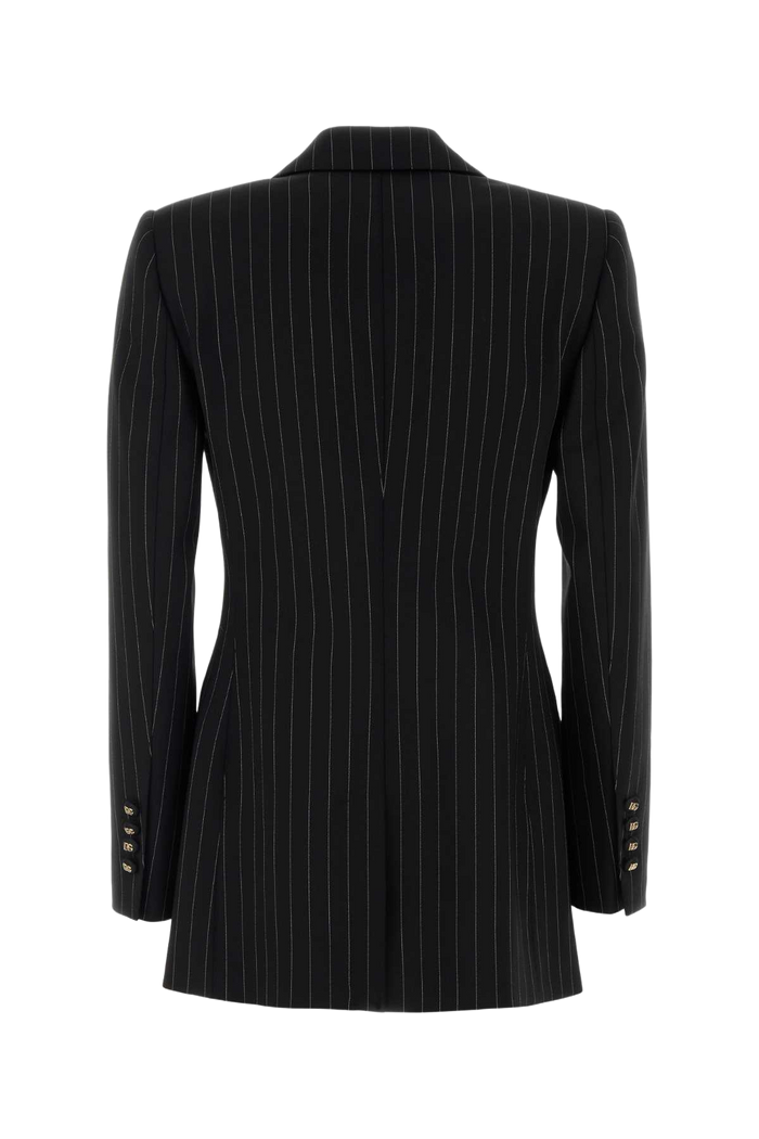Embroidered Stretch Wool Blazer Rigato Ea Wv Giacche E Gilet