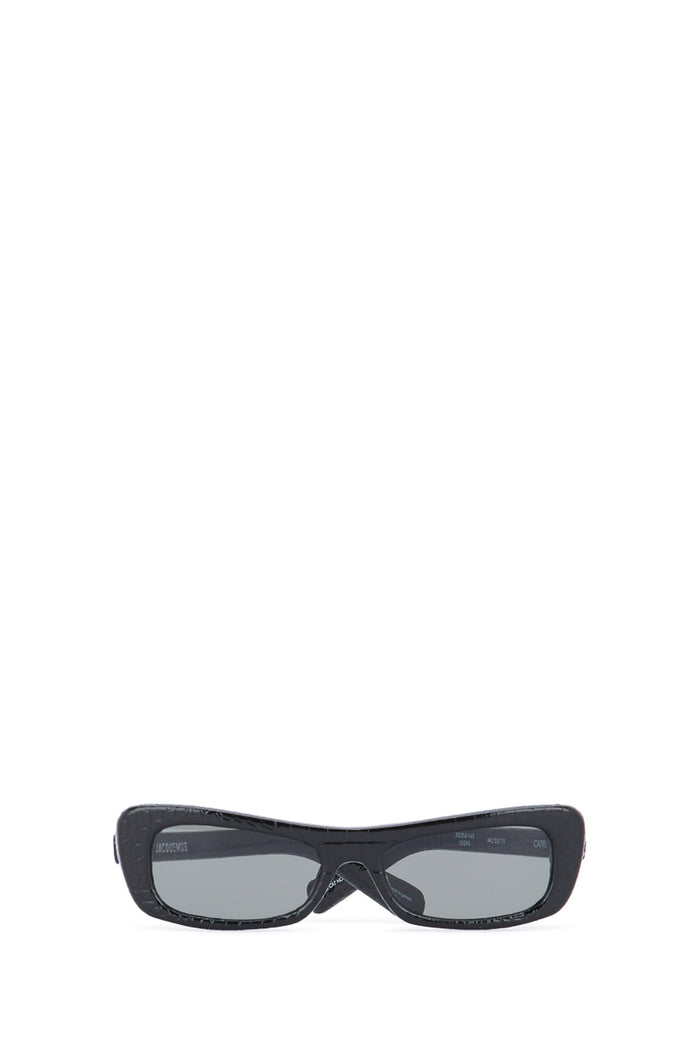 Les Lunettes Capri Black Calf Leather Occhiali Da Sole
