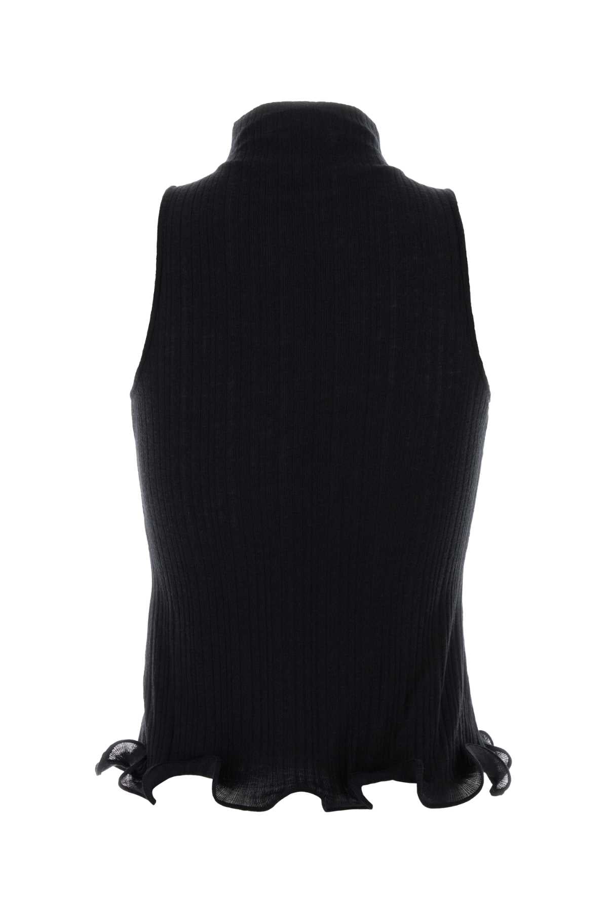 Black Cotton Tank Top Exterior: Maglie
