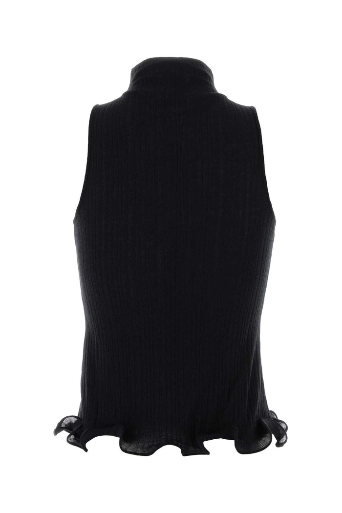 Black Cotton Tank Top Exterior: Maglie