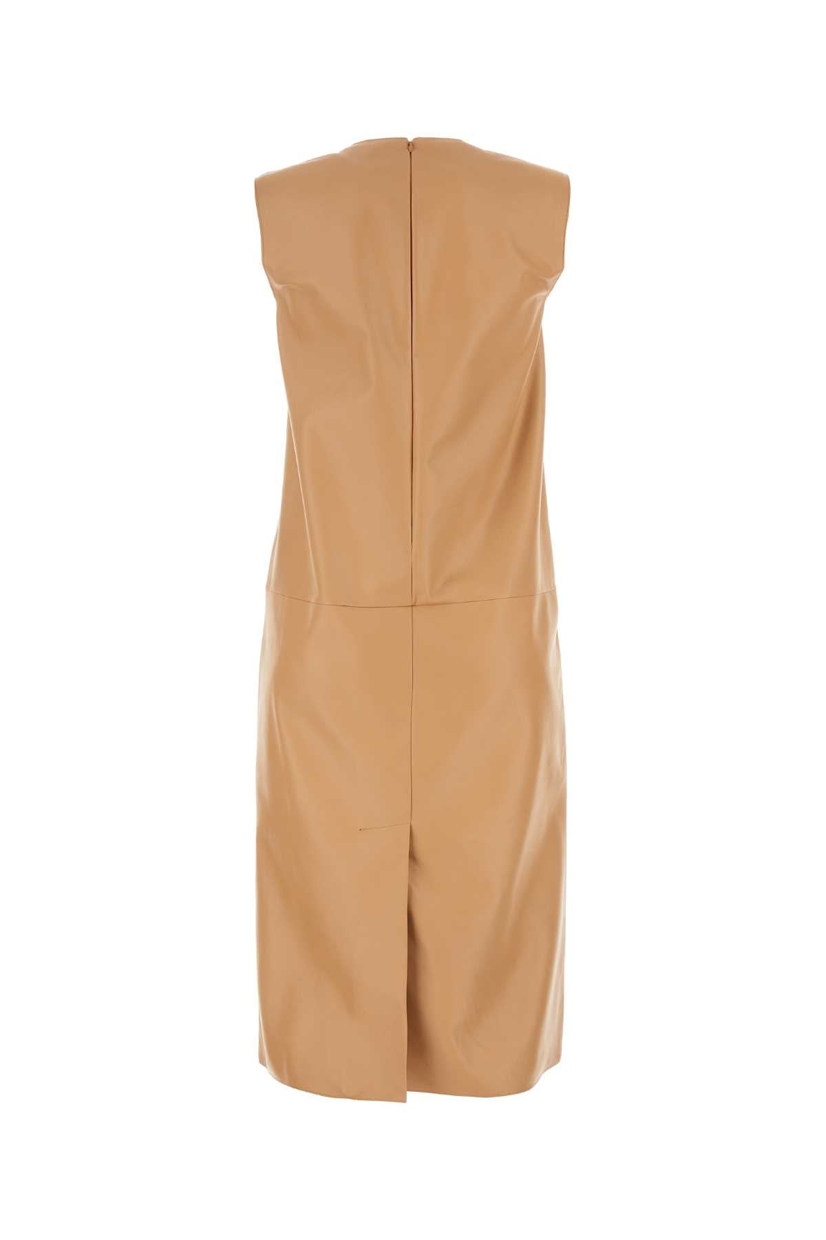 Skin Pink Nappa Leather Dress Naturale Abiti