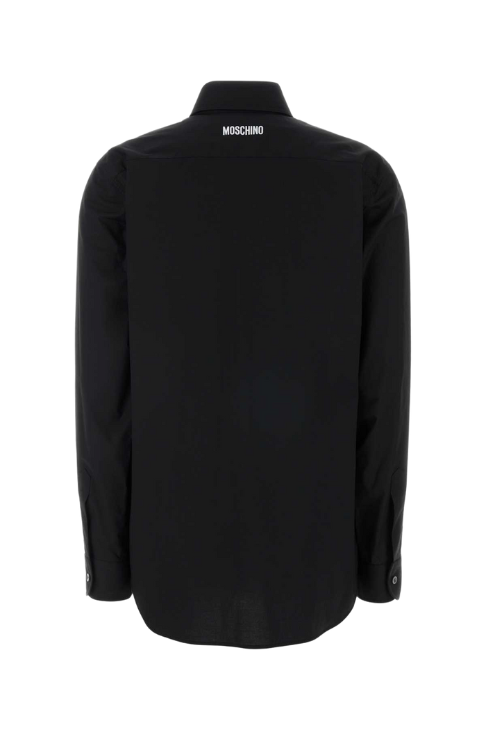 Black Stretch Poplin Shirt Fantasianero Exterior: Cotton Elastane Camicie