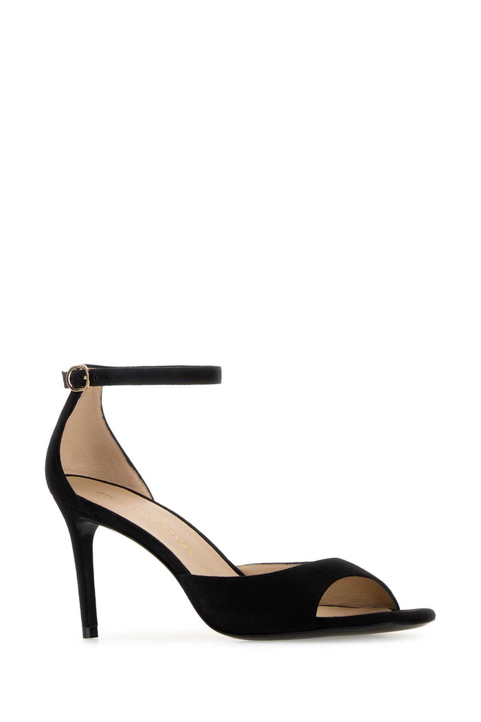 Black Suede Nudistia Sandals Scarpe Con Tacco