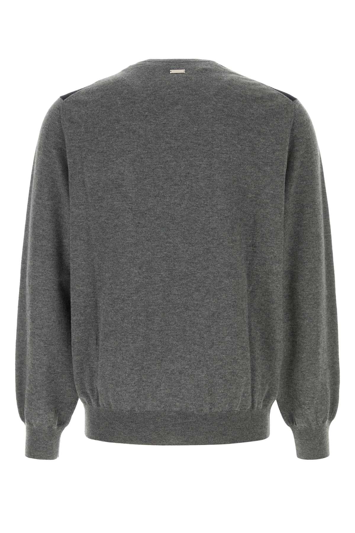 Dark Grey Wool Sweater Charcoalmelblack Exterior: Virgin Maglie