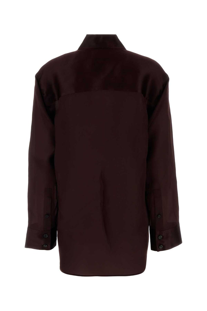 Aubergine Silk Matteo Shirt Almandine Exterior: Camicie