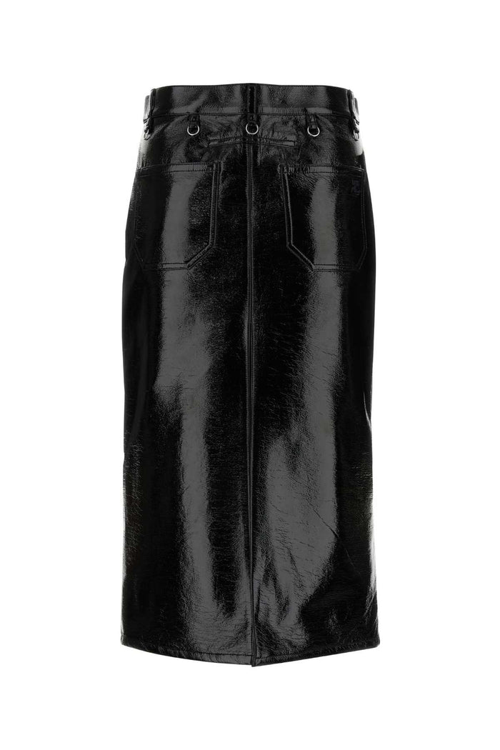Black Vinyl Skirt Gonne