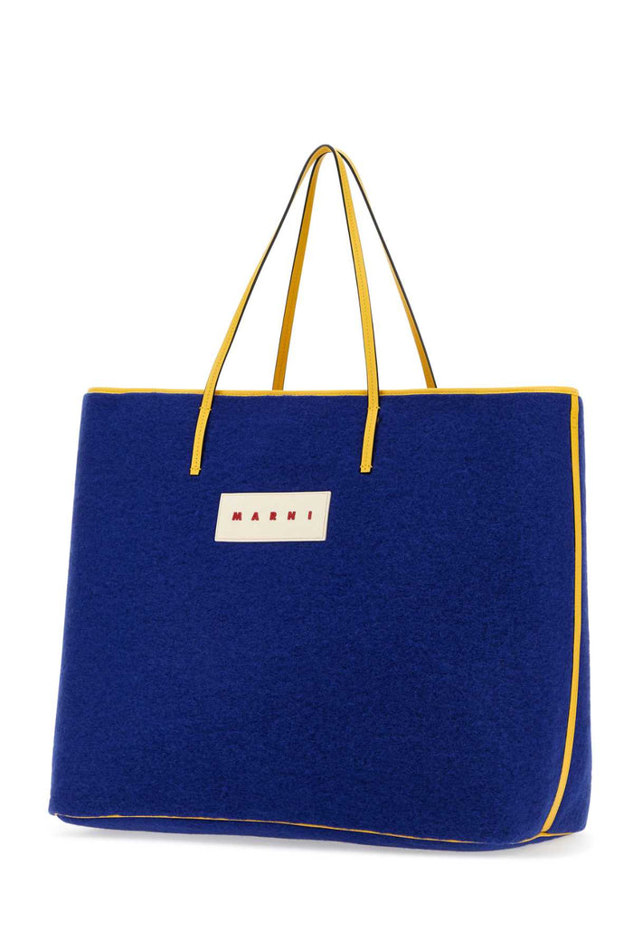 Blue Felt Medium Janus Shopping Bag Royal Borse A Mano
