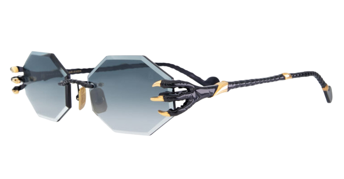 The Claw & Nest - Octagonal 2.0 Black Grey Titanium Sunglasses