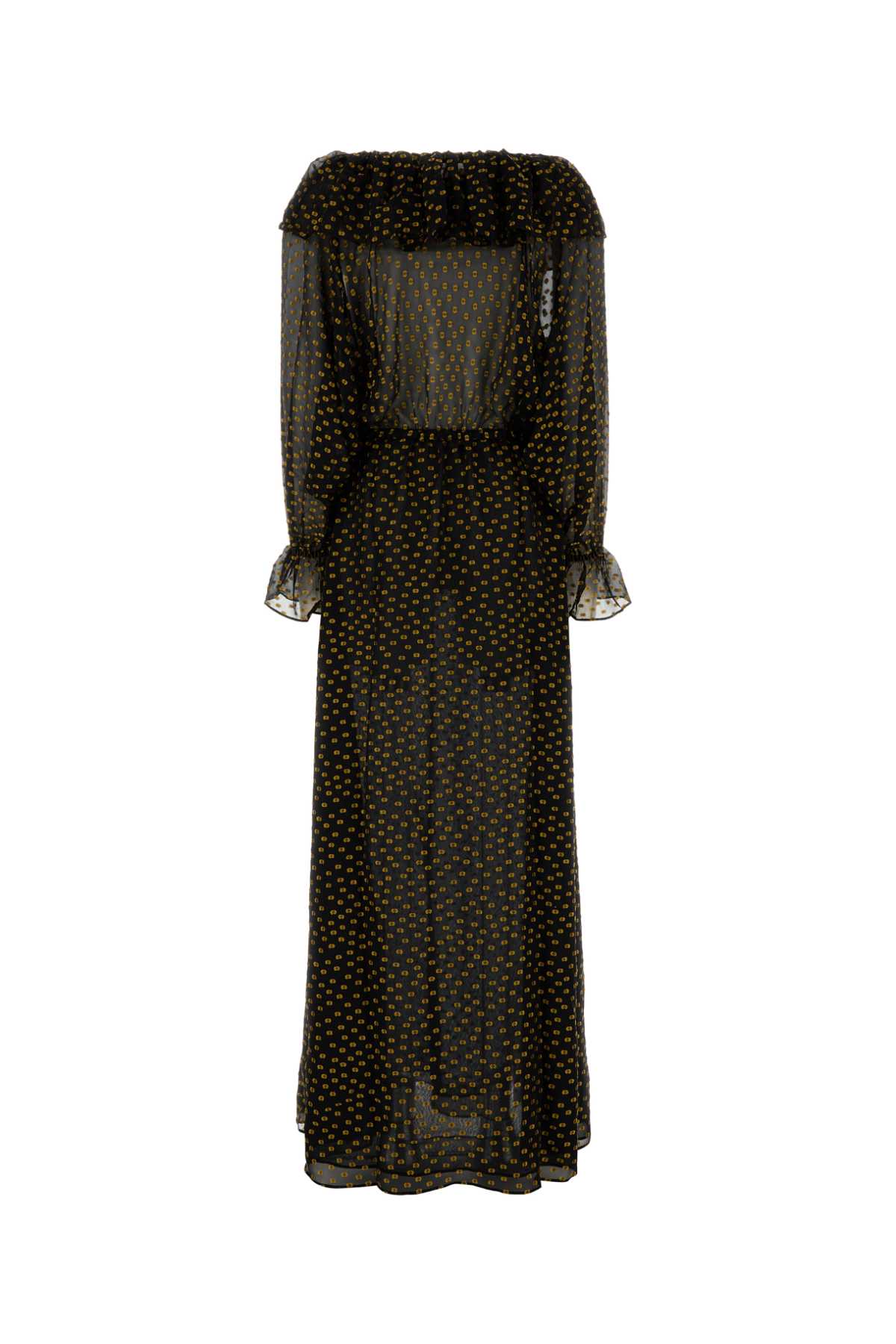 Embroidered Silk Blend Stadium Dress Blackmulti Exterior: Polyester Abiti