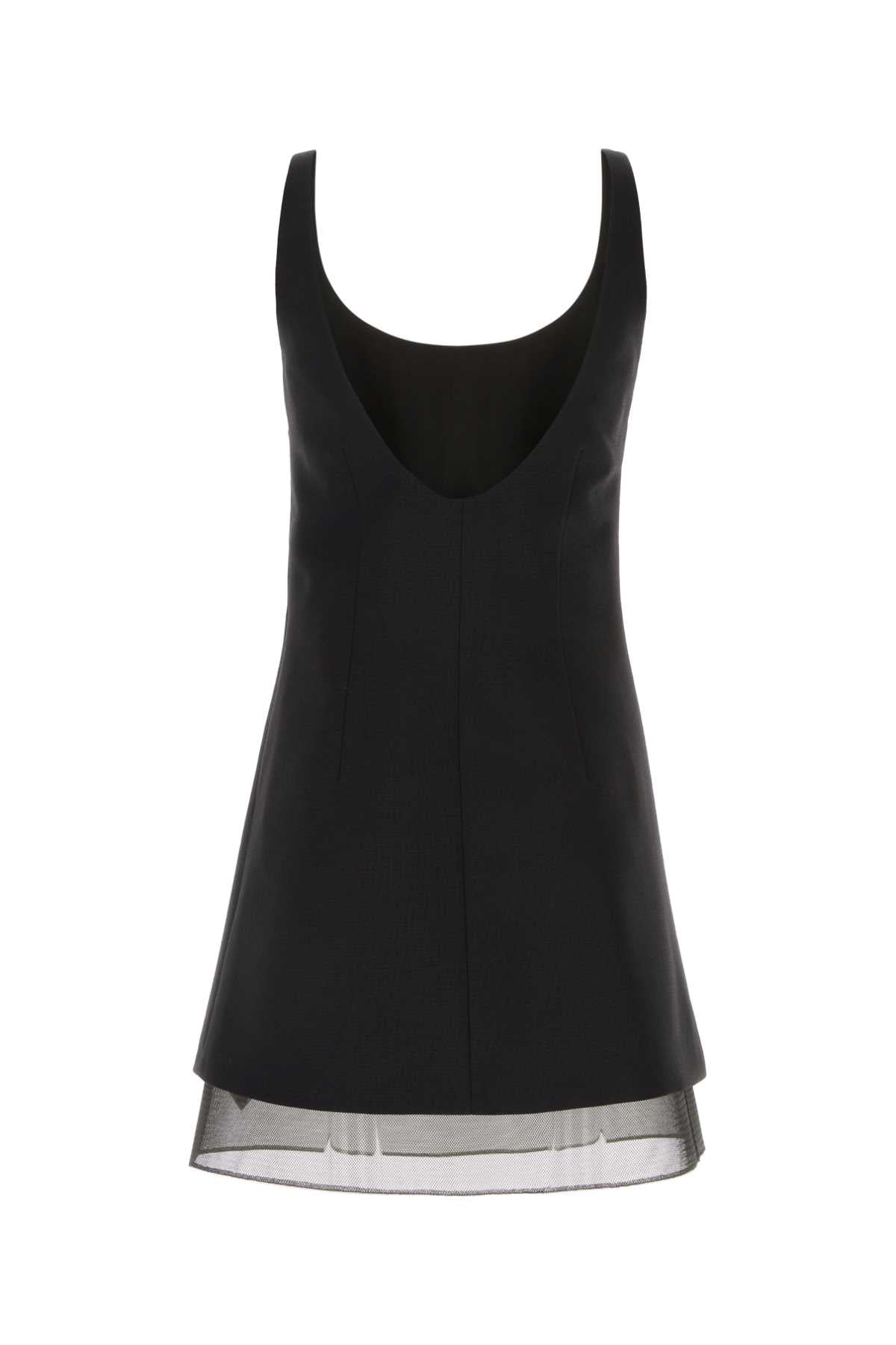 Black Wool Mini Dress Nero Abiti