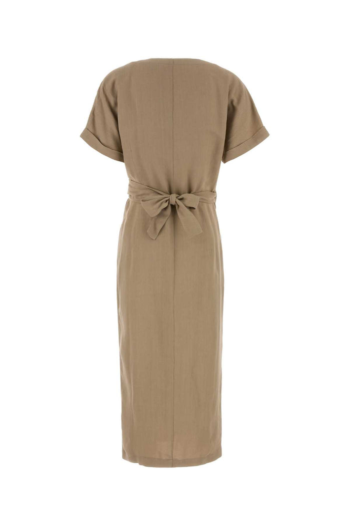 Cappuccino Jersey Dress C9195 Exterior: Viscose Linen Abiti