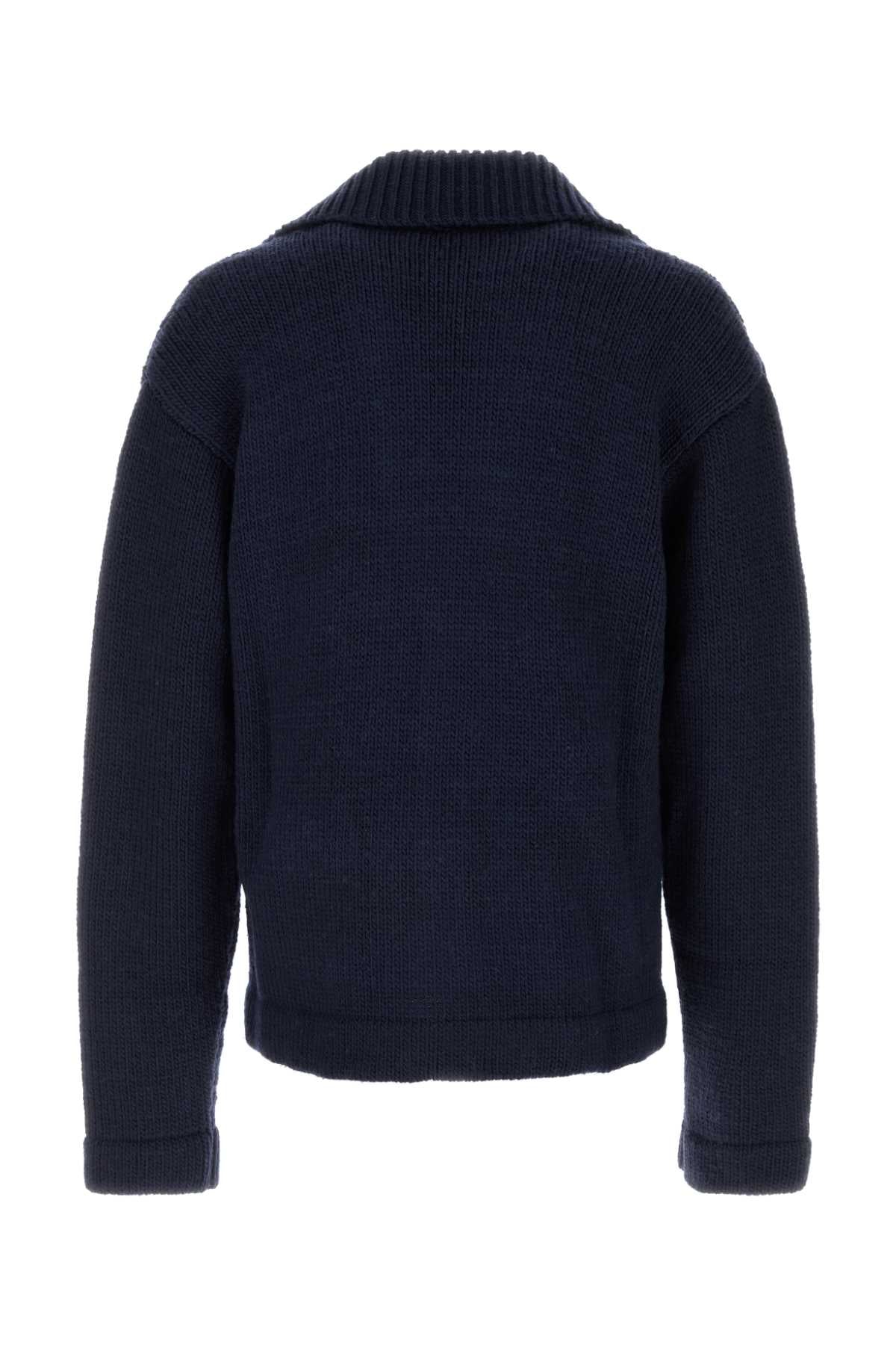 F04mah001kni001 Blue Exterior: Wool Maglieria