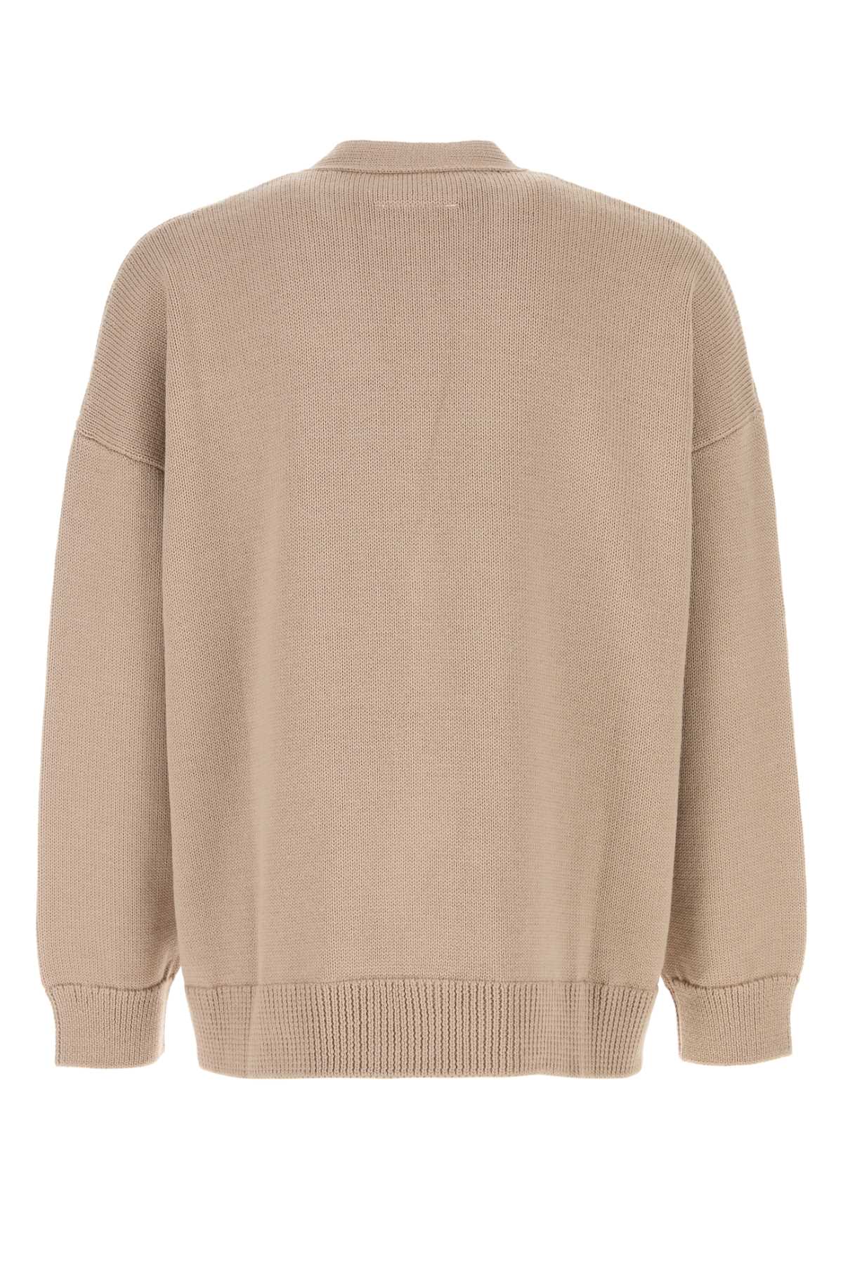 Beige Wool And Acrylic Cardigan Sand Lana Vergine Acrilica Maglieria