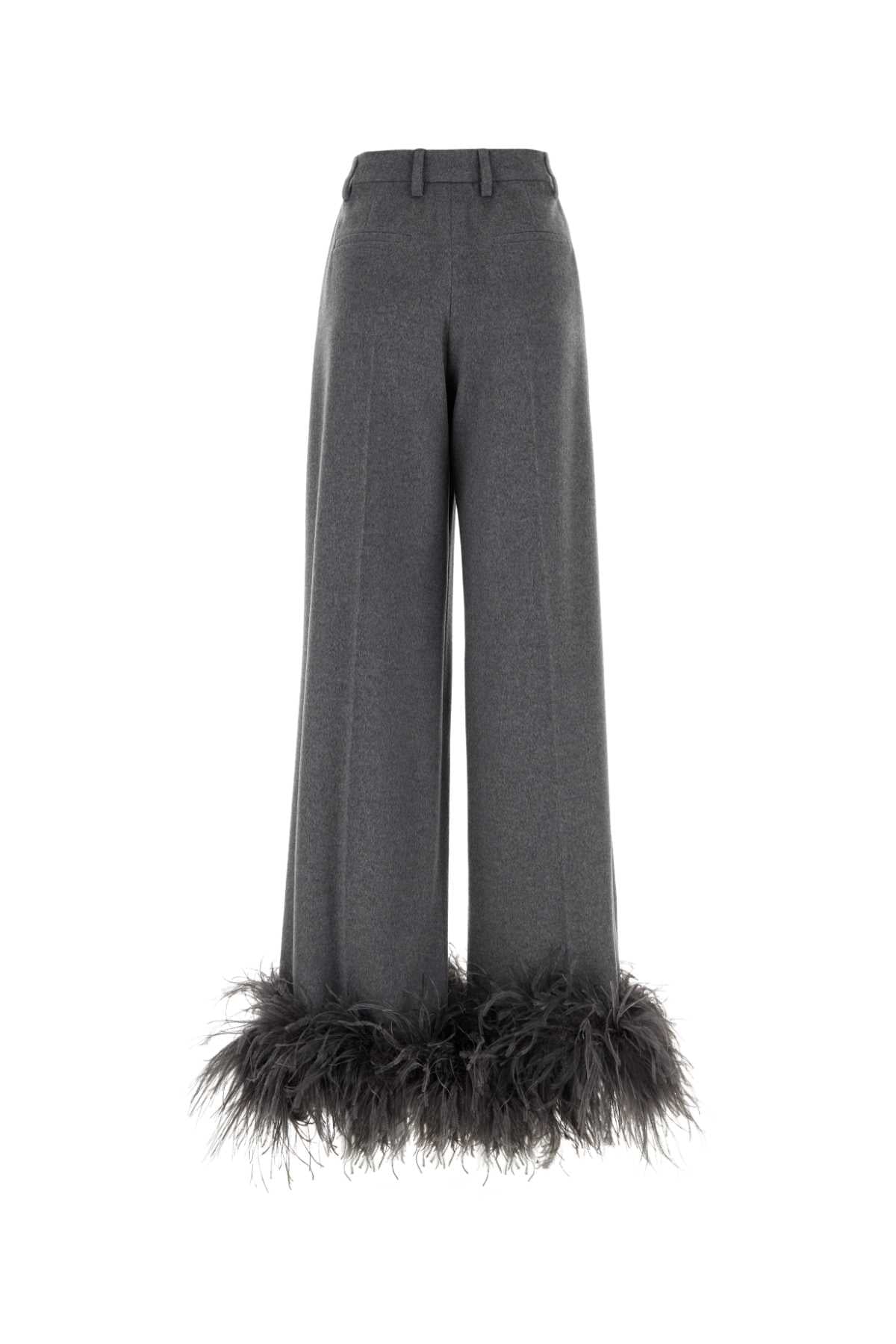 Grey Cashmere Wide-Leg Pant Grigio Pantaloni