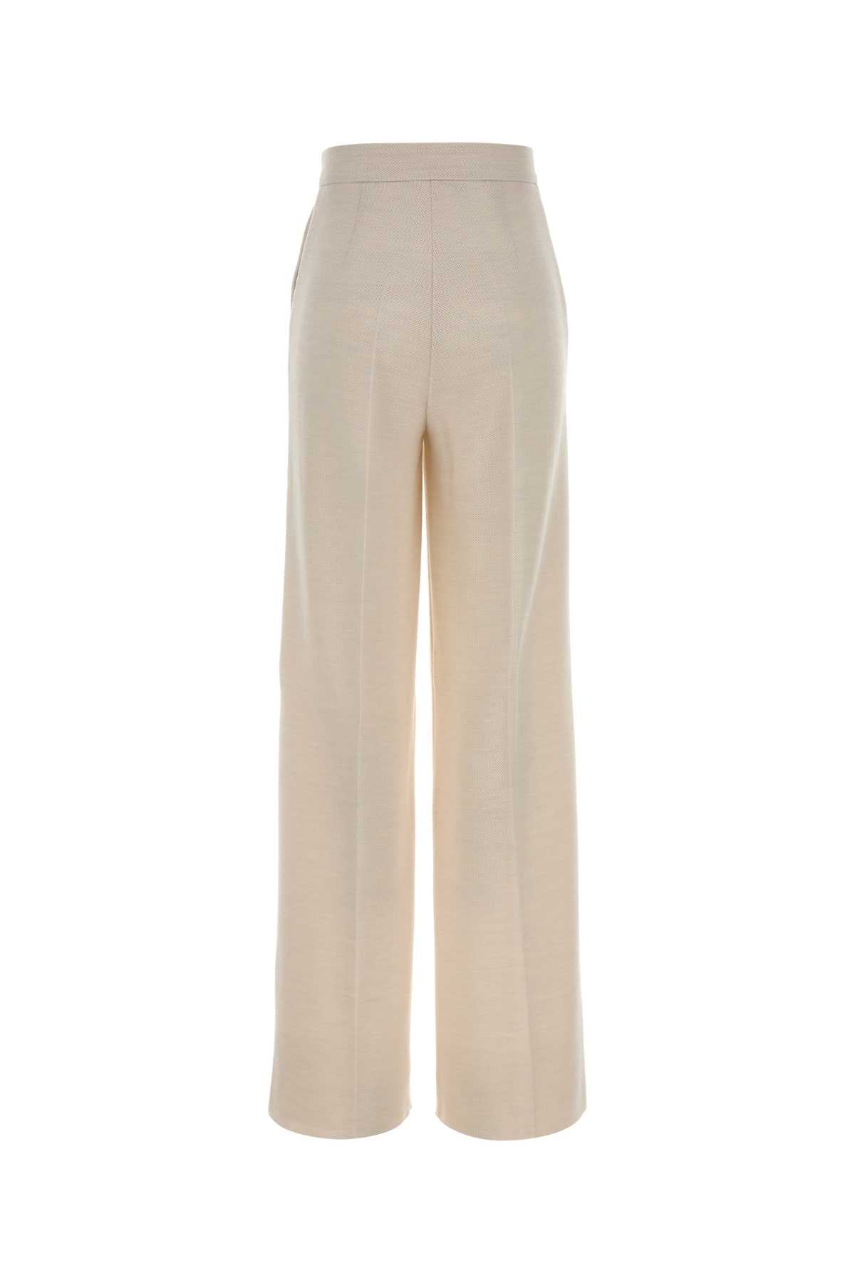 Ivory Wool Attinia Pant Avorio Exterior: Virgin Pantaloni