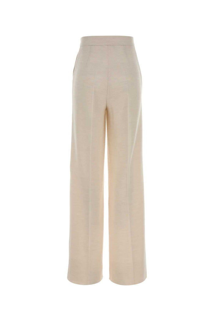 Ivory Wool Attinia Pant Avorio Exterior: Virgin Pantaloni