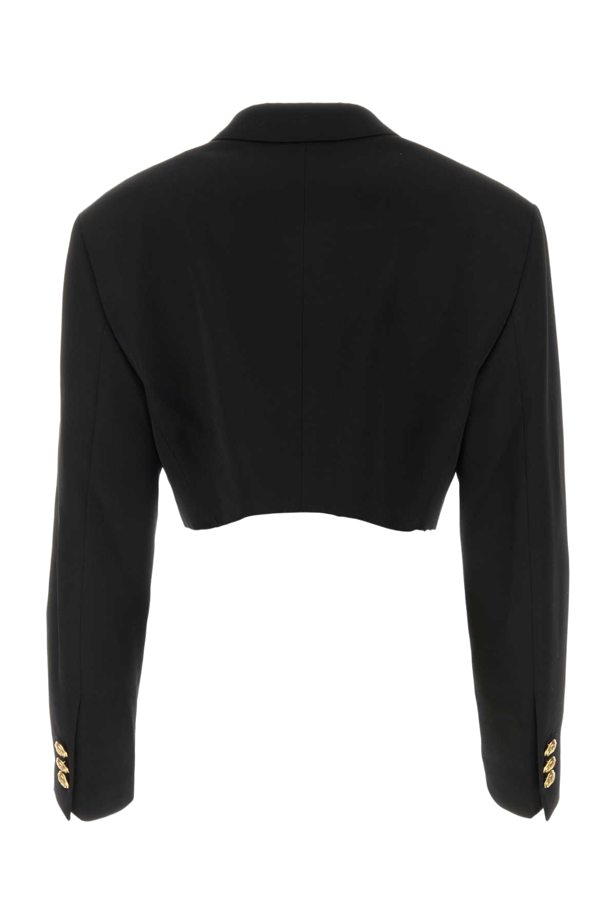 Black Polyester Blend Boyfriend Blazer Blackgold Giacche E Gilet