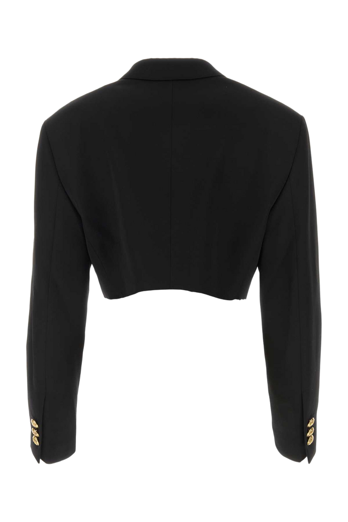 Black Polyester Blend Boyfriend Blazer Blackgold Giacche E Gilet