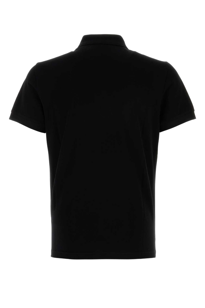 Black Piquet Polo Shirt Nero Exterior: Cotton