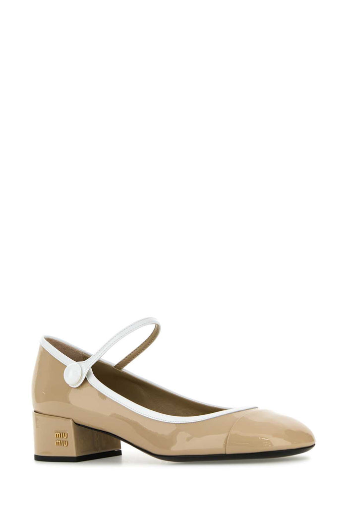 Beige Leather Pumps Sabbiabianco Scarpe Con Tacco