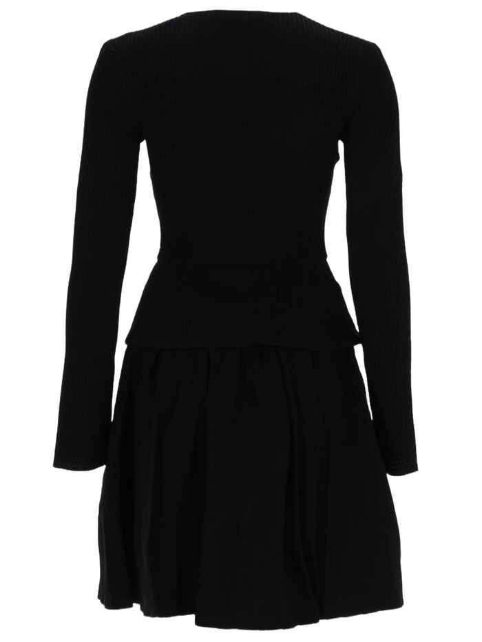 Mini Dress With Contrasting Collar Black