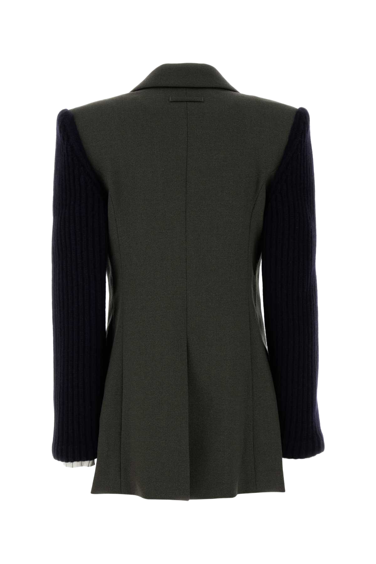 Khaki Wool Blend Blazer Giacche E Gilet