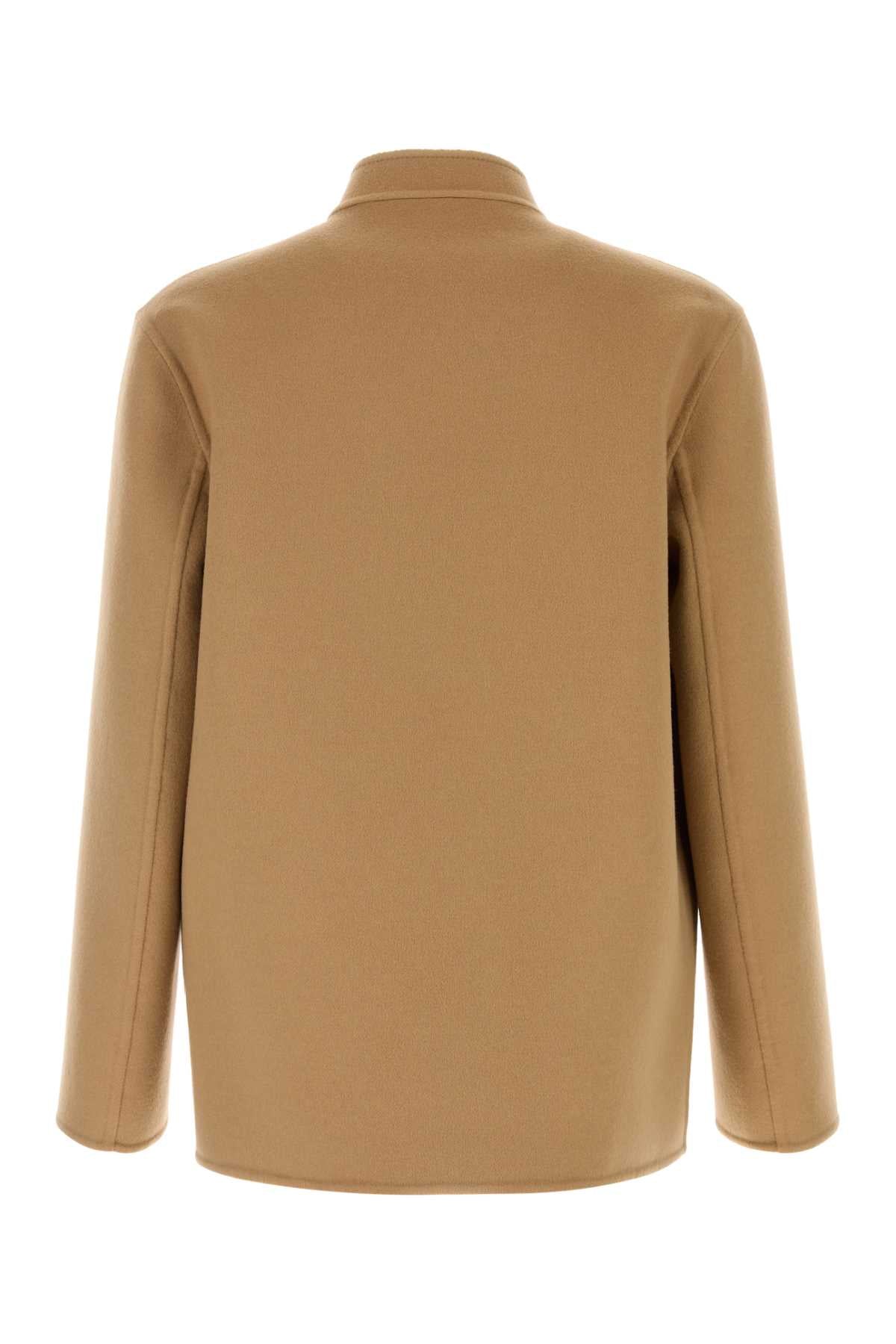 Camel Wool Blend Jacket Cammellonocciola Virgin Silk Giubbini