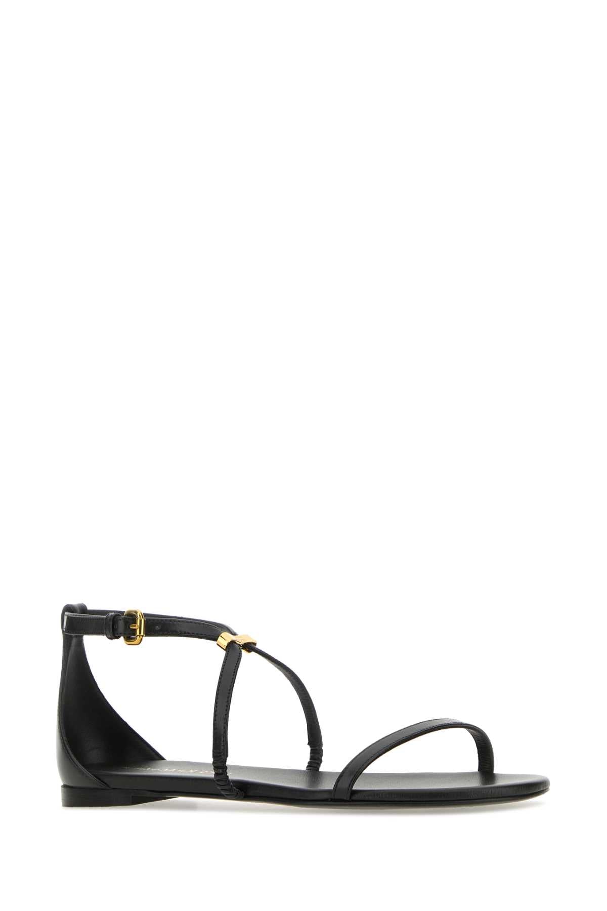 Black Leather Sandals 1088 Sandali