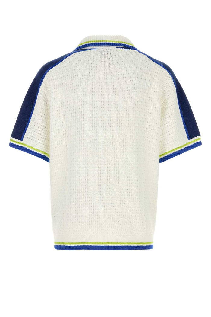 White Crochet Shirt Whiteblue Exterior: Cotton Polyester Camicie