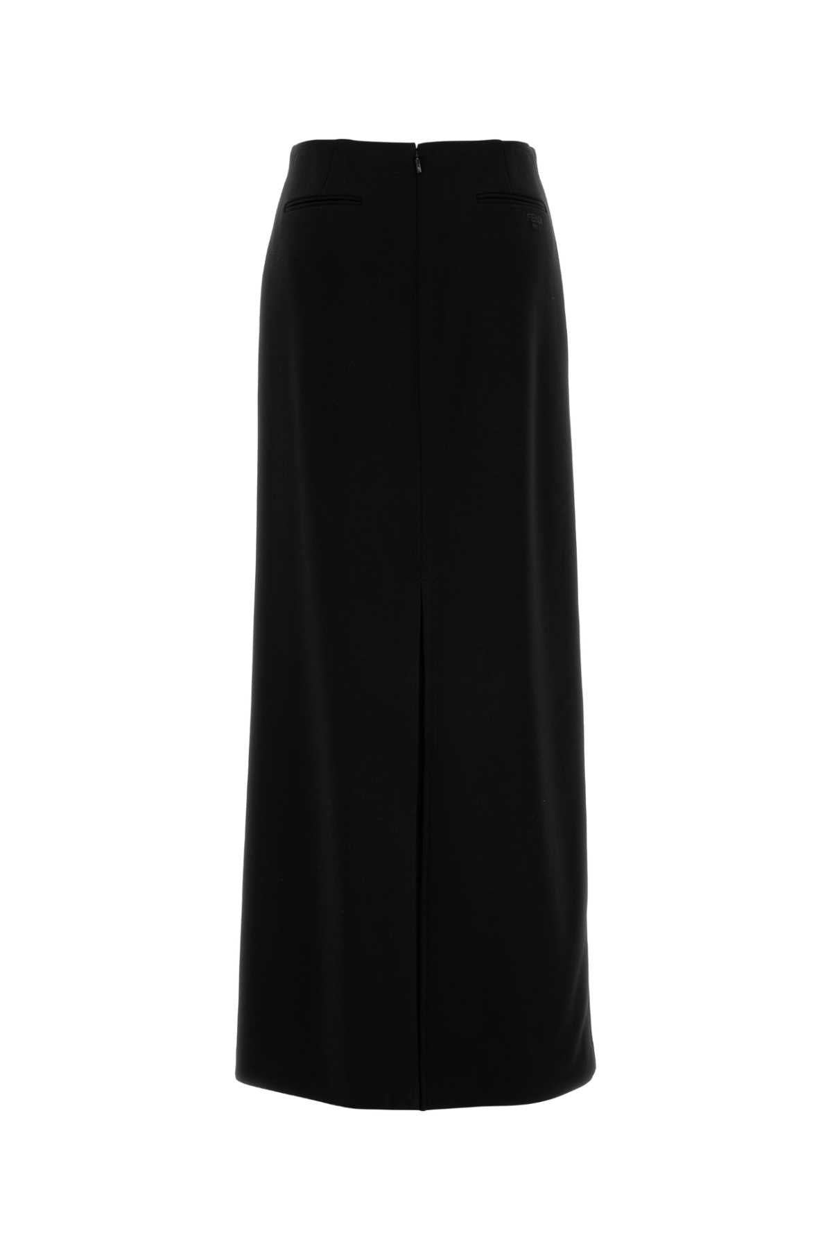 Black Stretch Cady Skirt Gonne