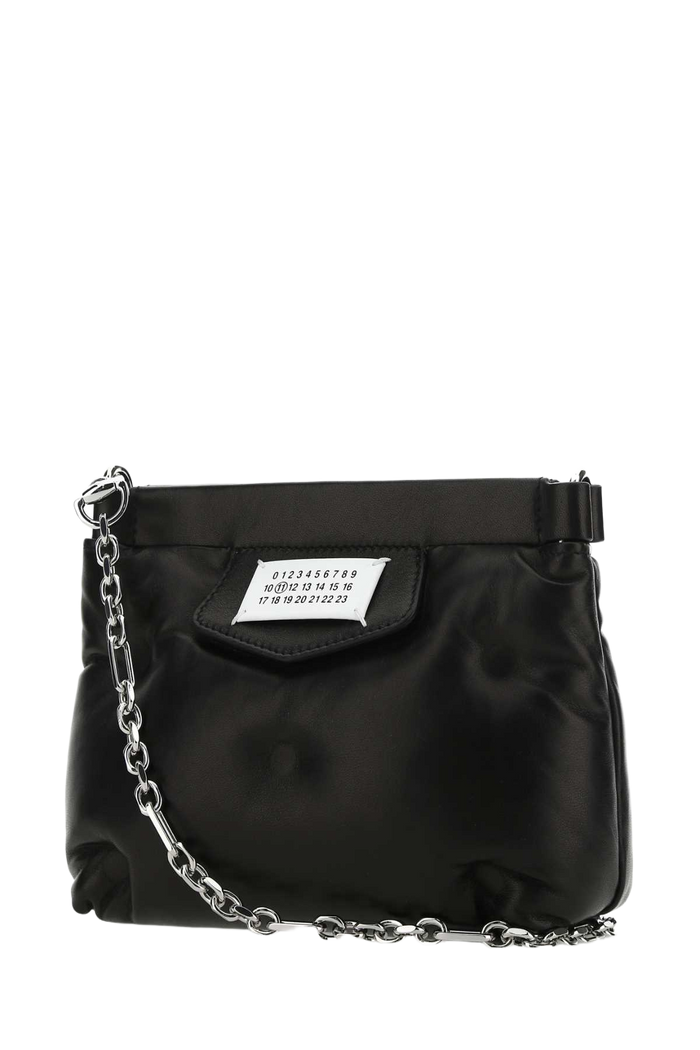 Black Nappa Leather Glam Slam Red Carpet Clutch T8013
