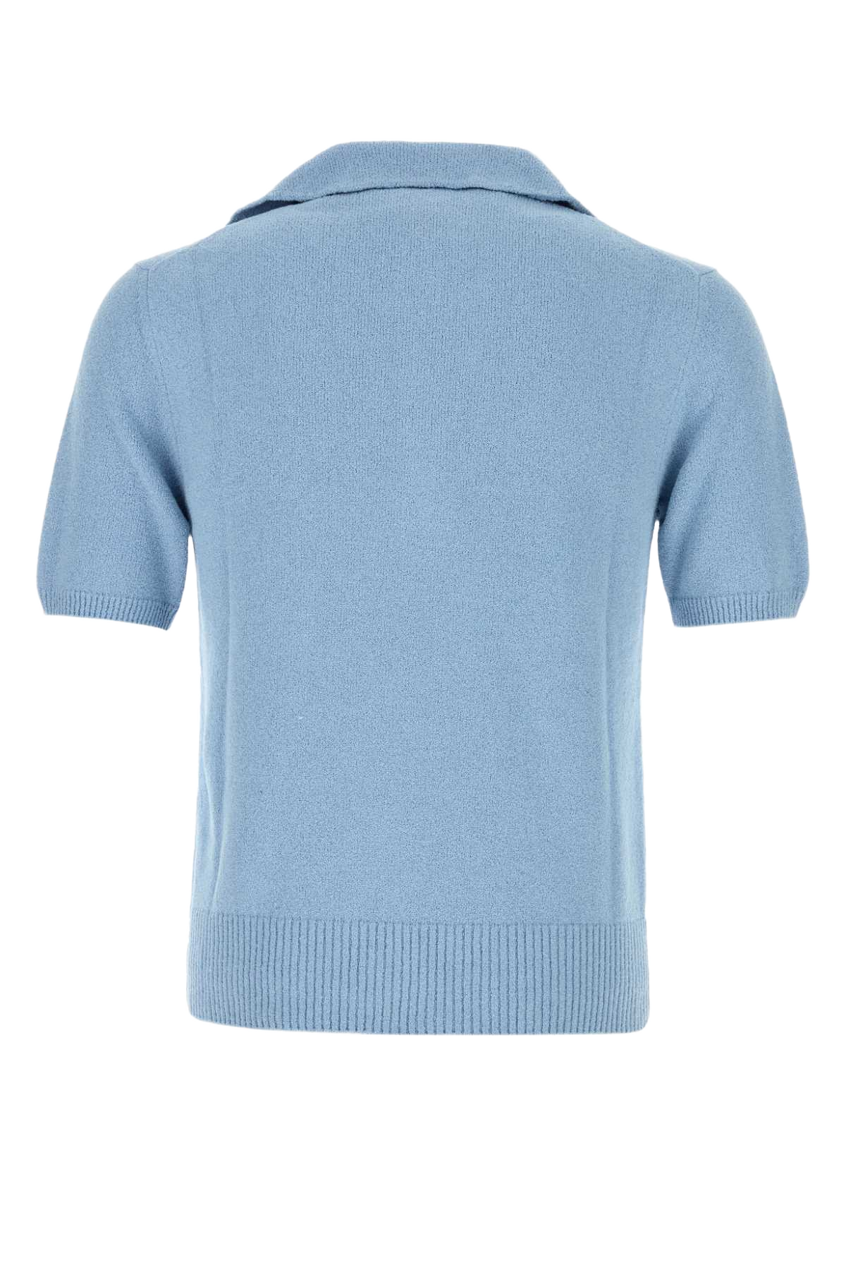 Light Blue Cotton Blend Polo Shirt Azzurro6 Exterior: Nylon