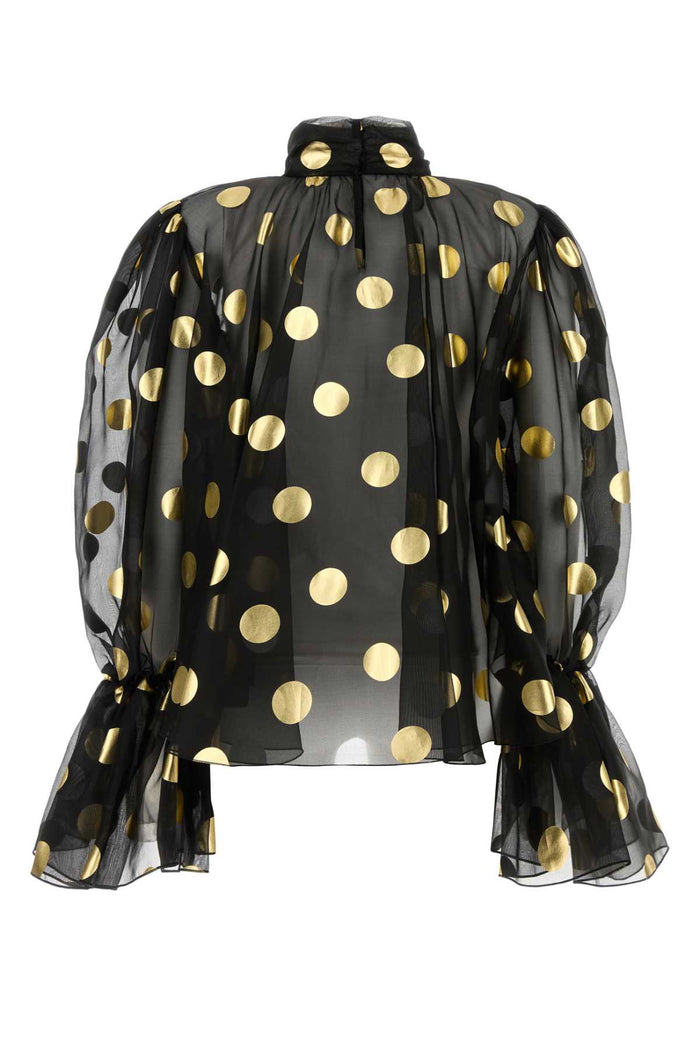 Printed Organza Blouse Poisorofdonero Exterior: Silk Maglie
