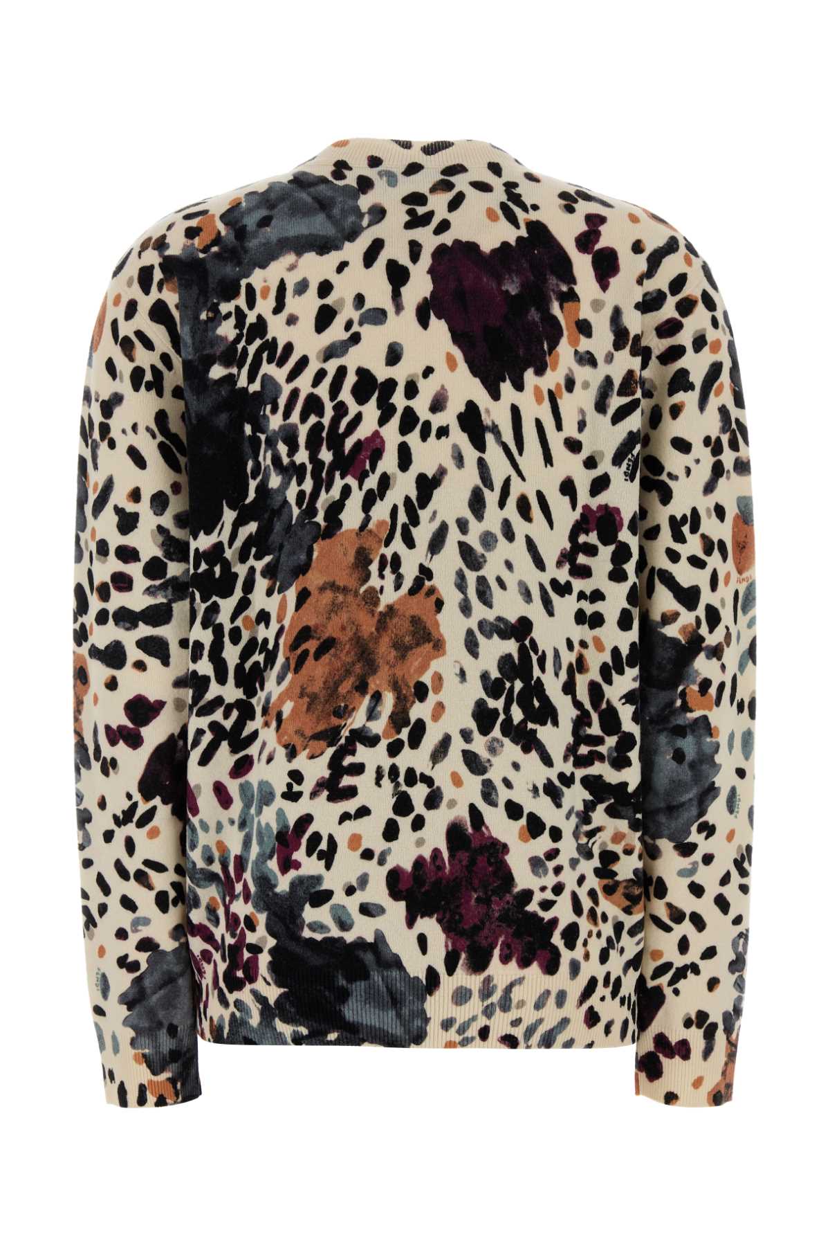 Printed Wool Blend Sweater Multicolor+ivory Exterior: Cashmere Maglieria