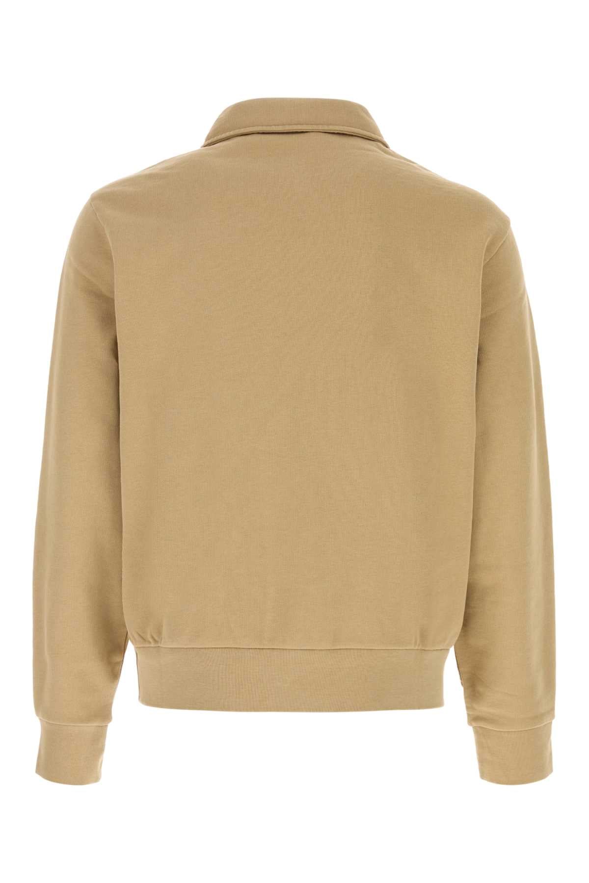 Beige Cotton Polo Shirt Vintagekhaki Exterior: Felpe
