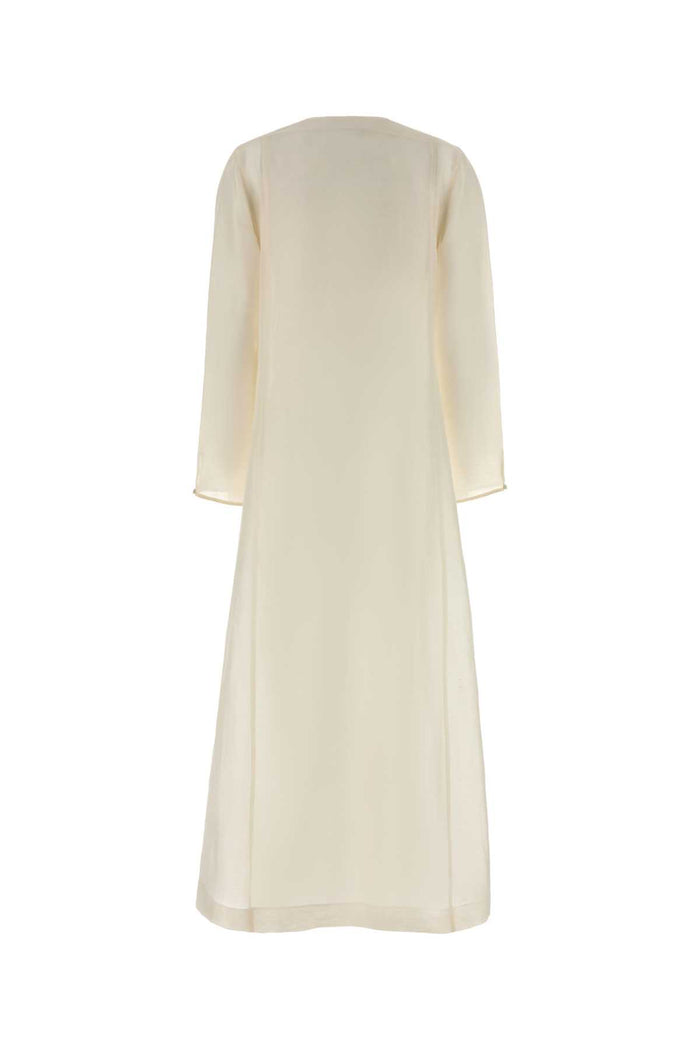 Ivory Linen Blend Caftan 106 Silk Abiti