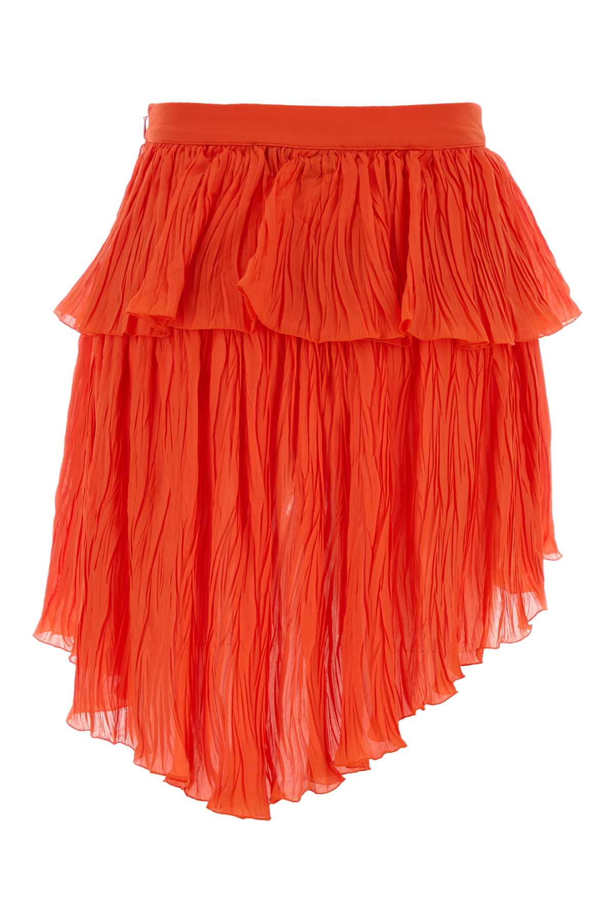 Coral Crepe Mini Skirt Orange Exterior: Viscose Gonne
