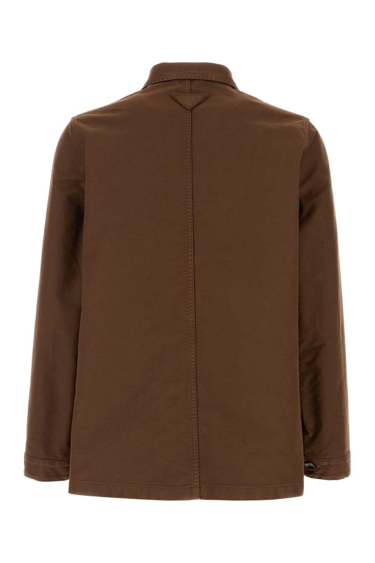 Brown Canvas Jacket Tabacco Exterior: Cotton Giubbini