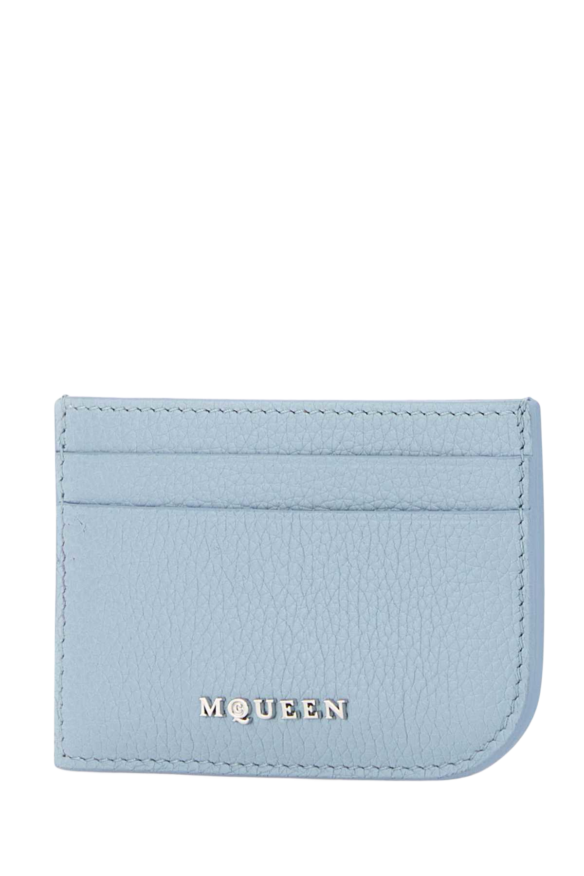 Light Blue Leather Card Holder Shirtingbluesilver Portafogli