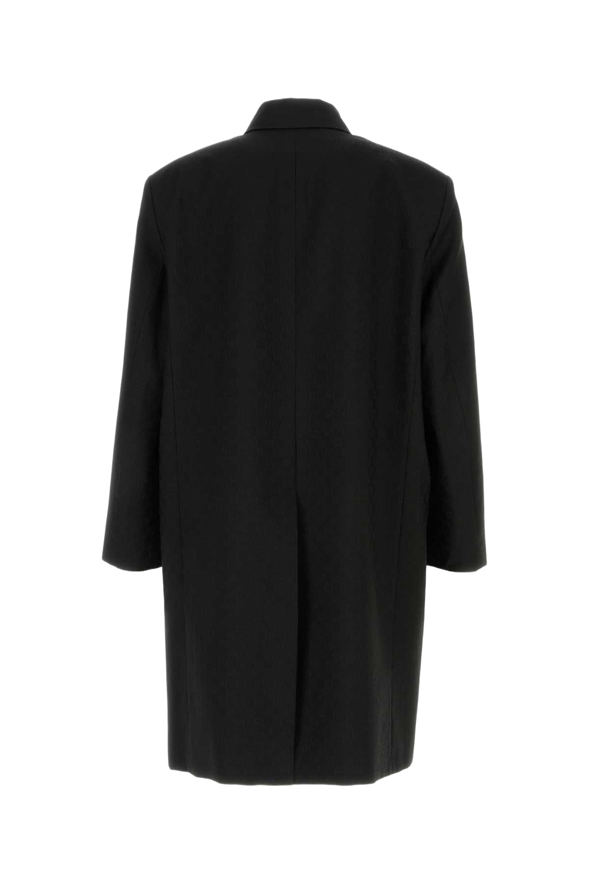 Black Polyester Blend Coat Mix Cappotti