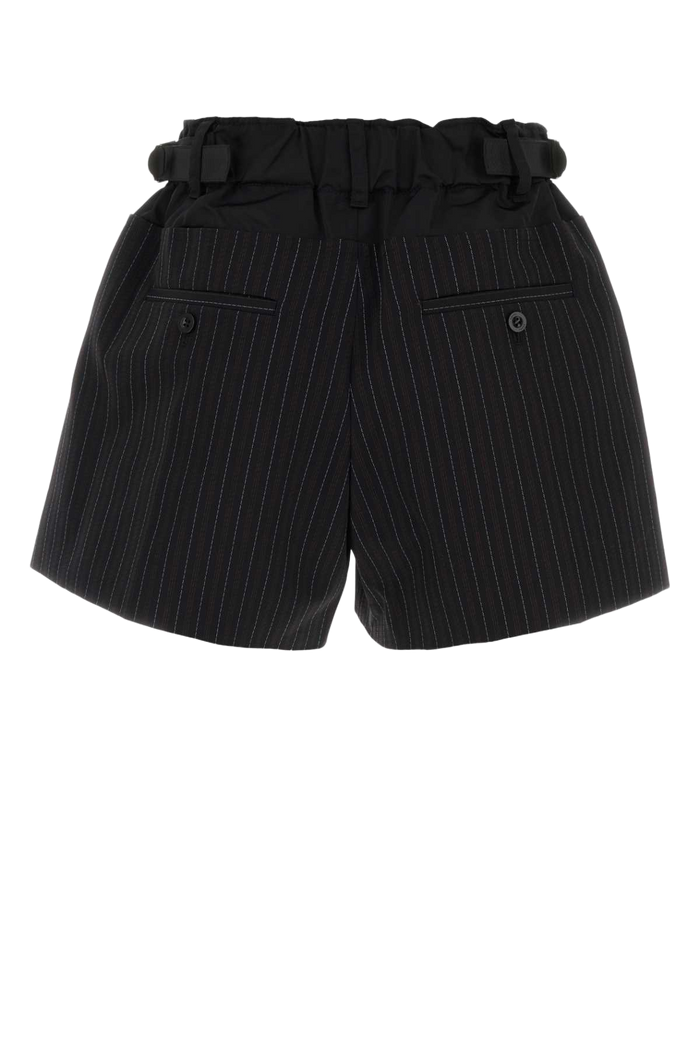 Embroidered Polyester Blend Shorts Black