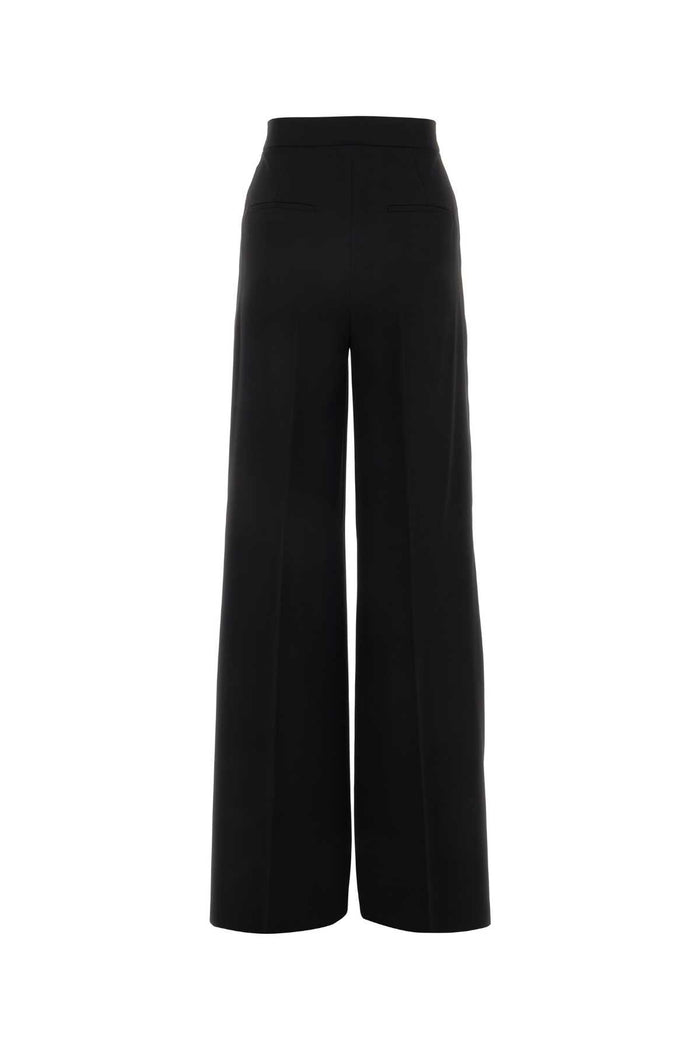 Black Stretch Wool Karub Wide-Leg Pantâ Nero Pantaloni