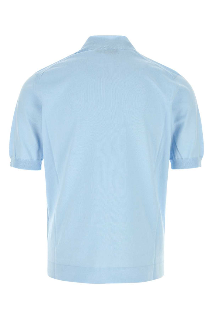 Light Blue Cotton Sweater Cielo Exterior: Maglieria