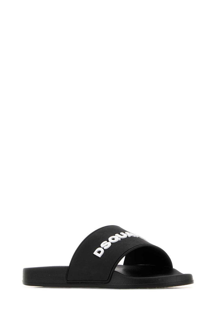 Black Rubber Slippers 2124