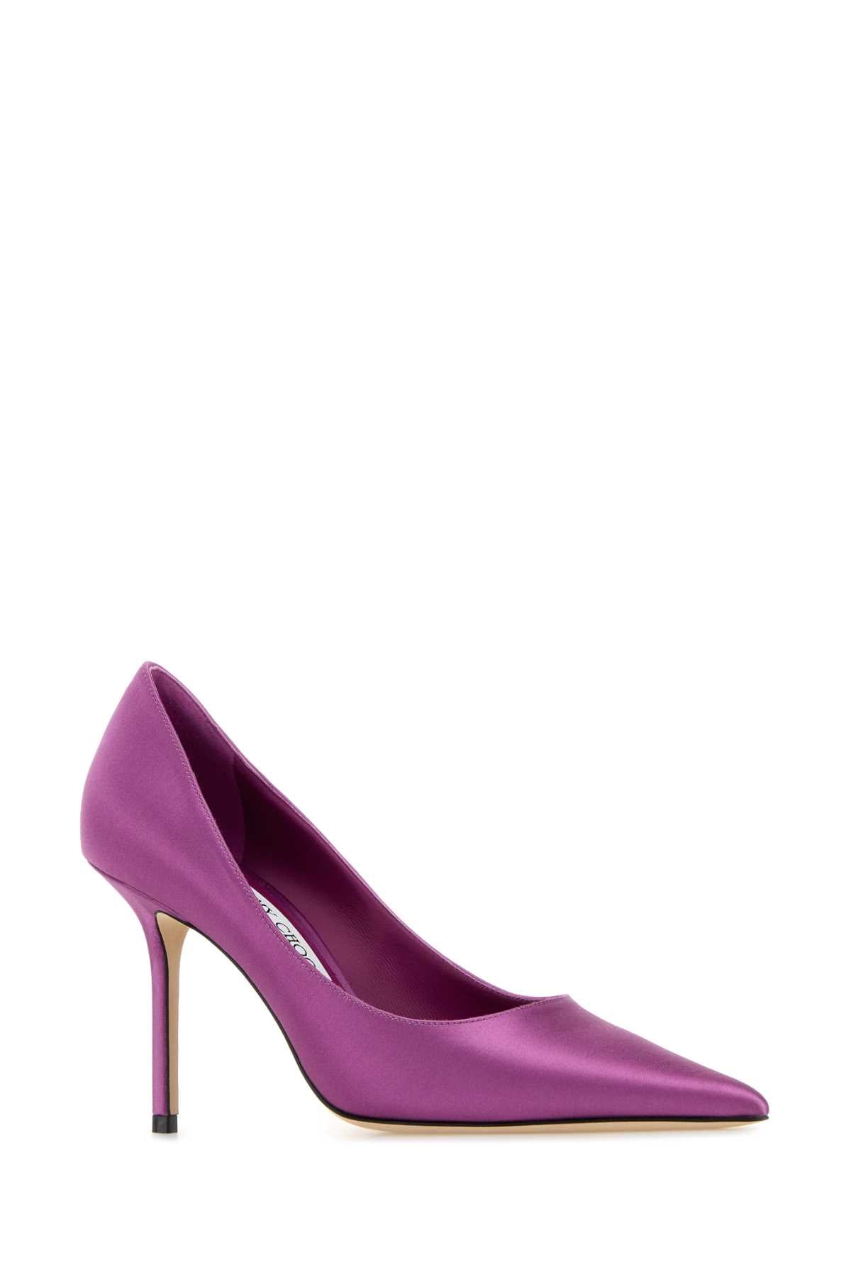 Purple Satin Love Pumps Violetorchid Leather Salpa Plastic Metal Scarpe Con Tacco