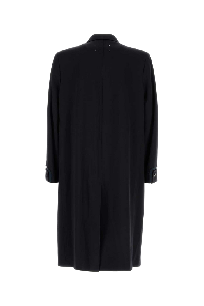 Midnight Blue Wool Coat Navy Exterior: Cappotti