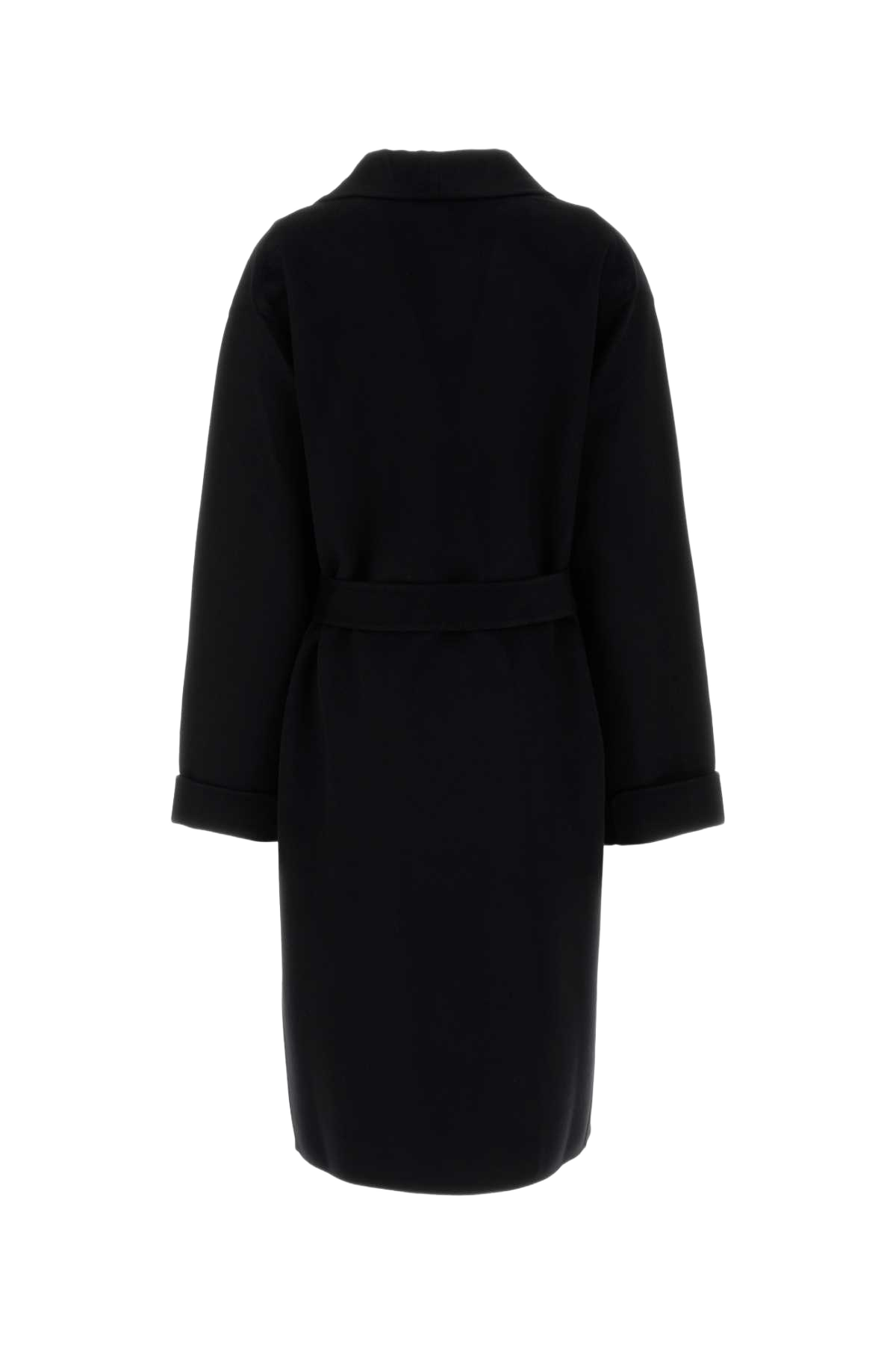 Black Wool Blend Coat Nero Wswv Cappotti