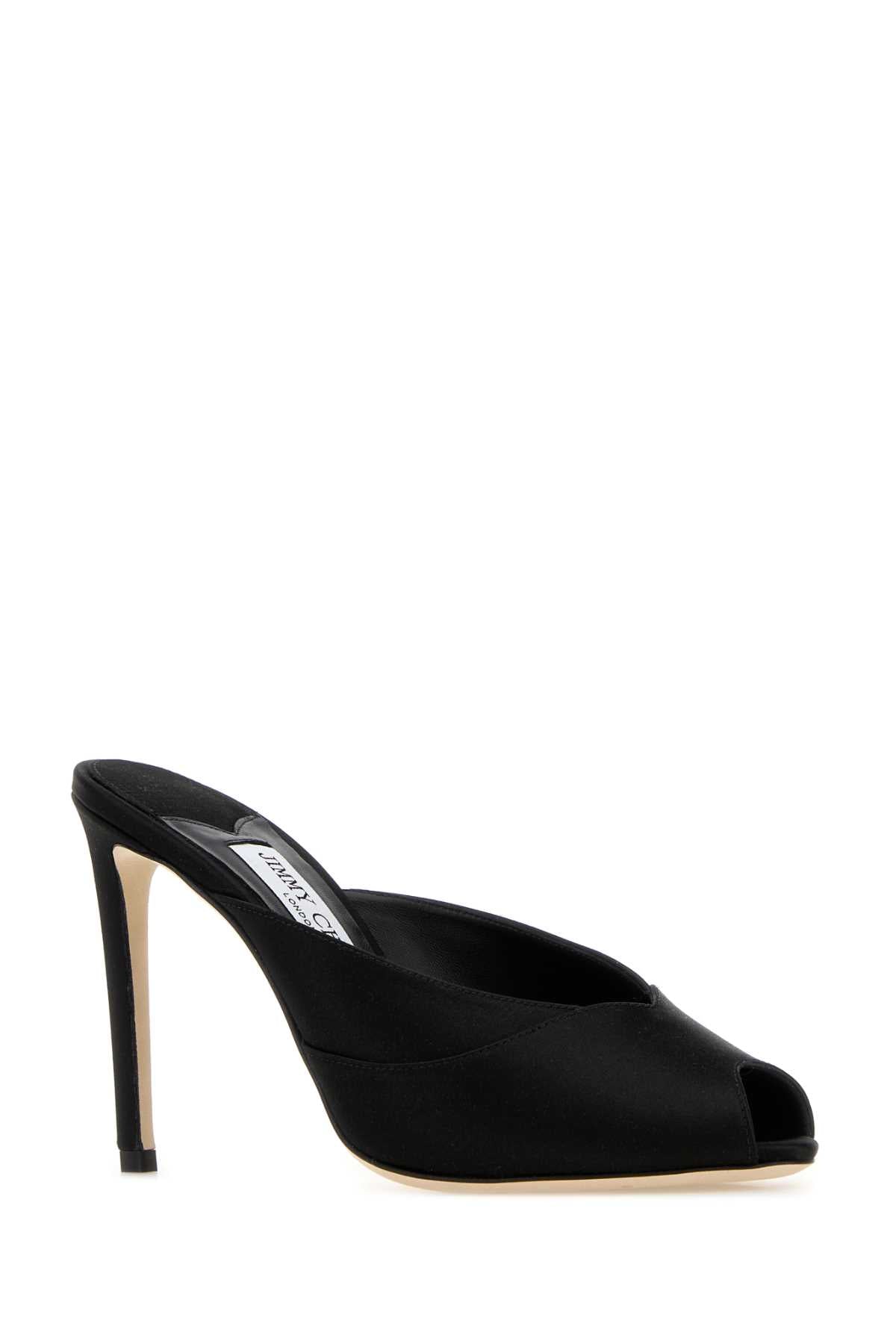 Black Satin Brigitte Mules Sandali